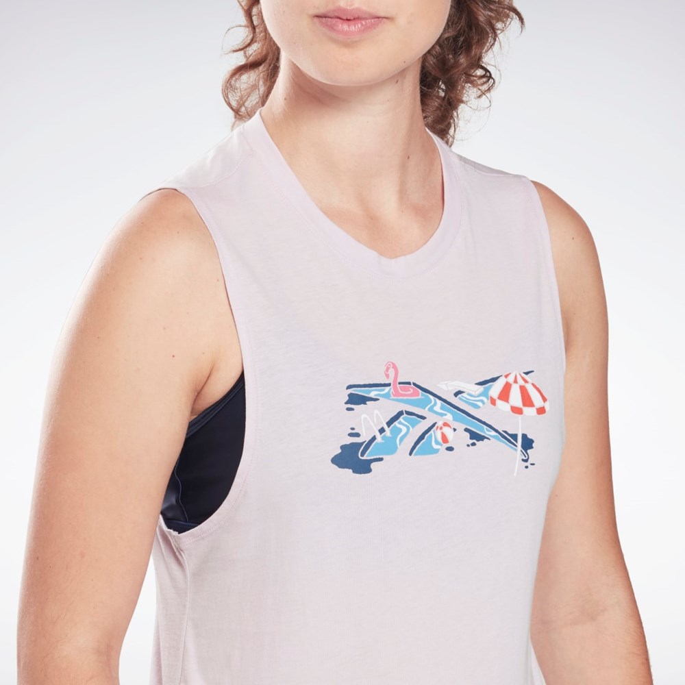 Reebok Trænings Essentials Muscle Tank Top Quartz Glow | FOK410983