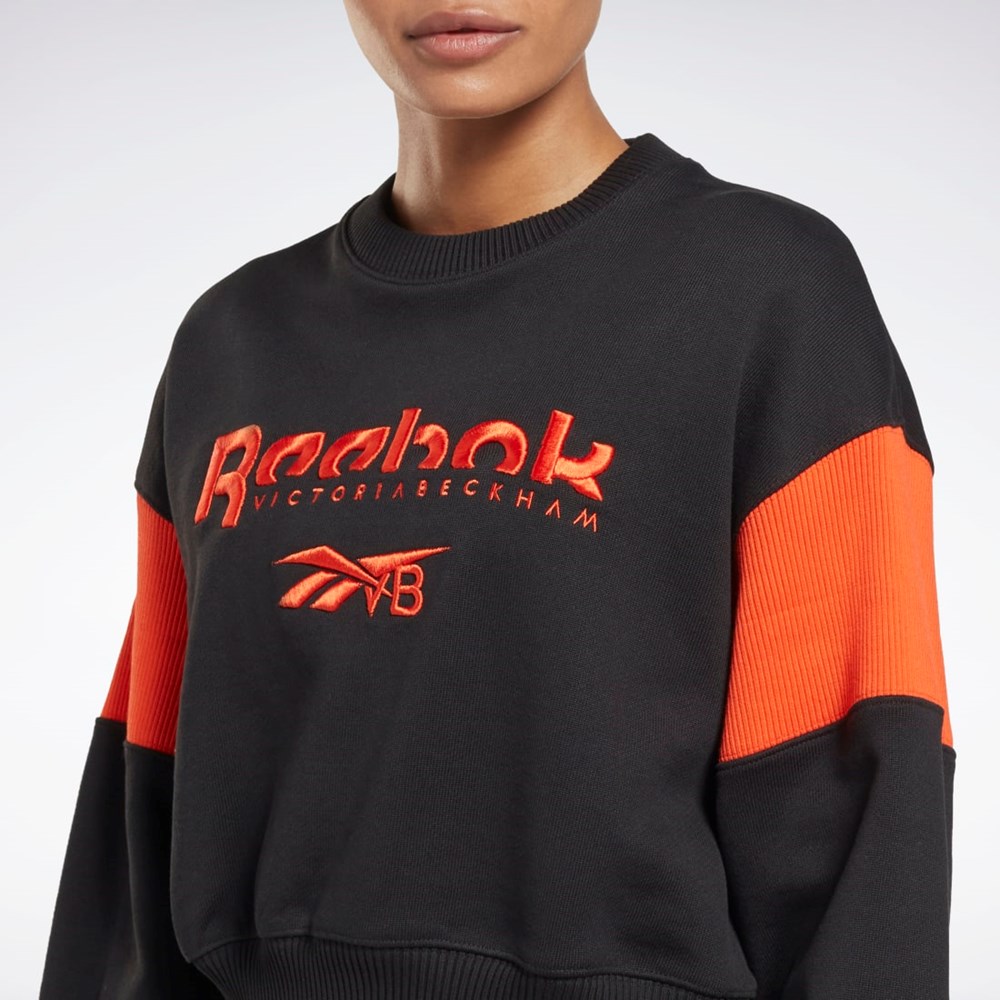 Reebok Victoria Beckham Grafisk Sweatshirt Sort | WIV493671