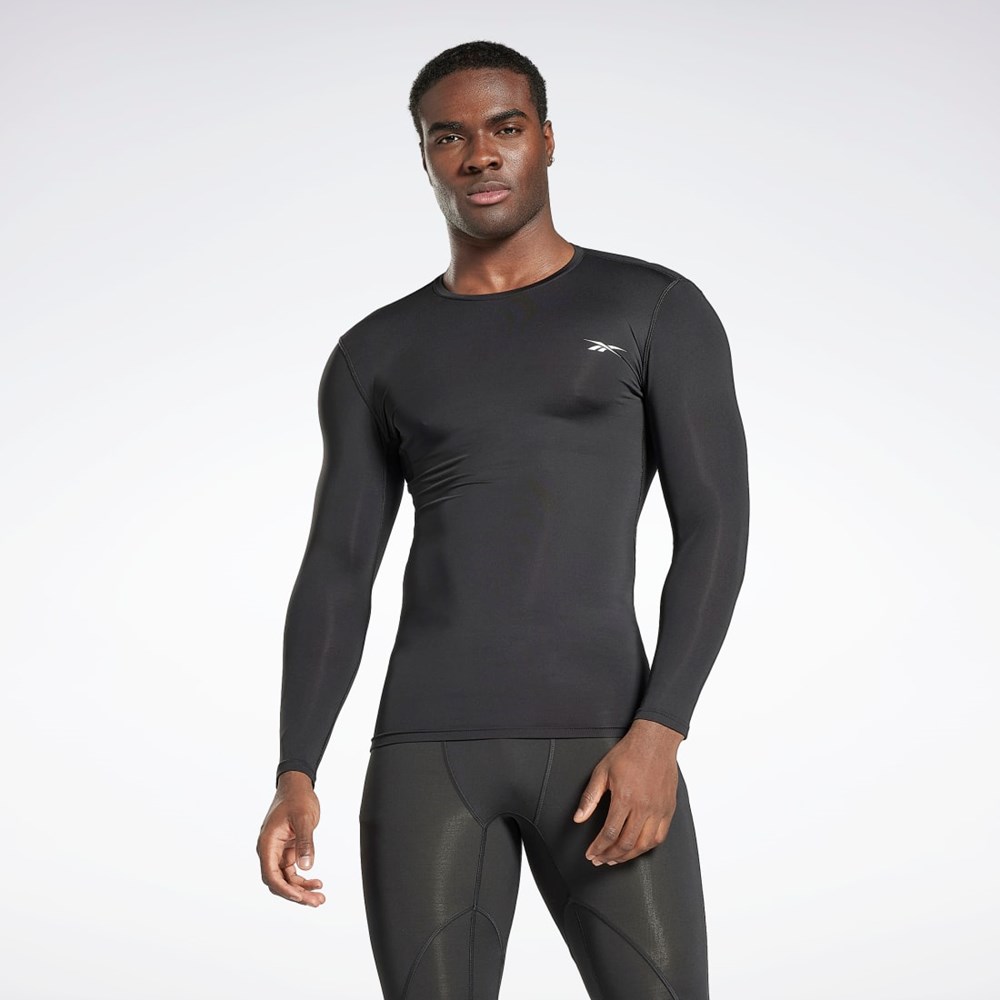 Reebok Workout Ready Compression Long Sleeve Shirt Sort | HLA196750