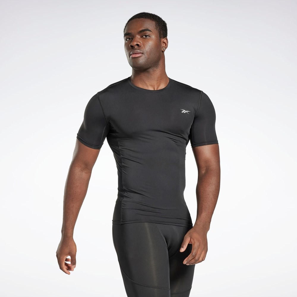 Reebok Workout Ready Compression T-Shirt Sort | NMF026417