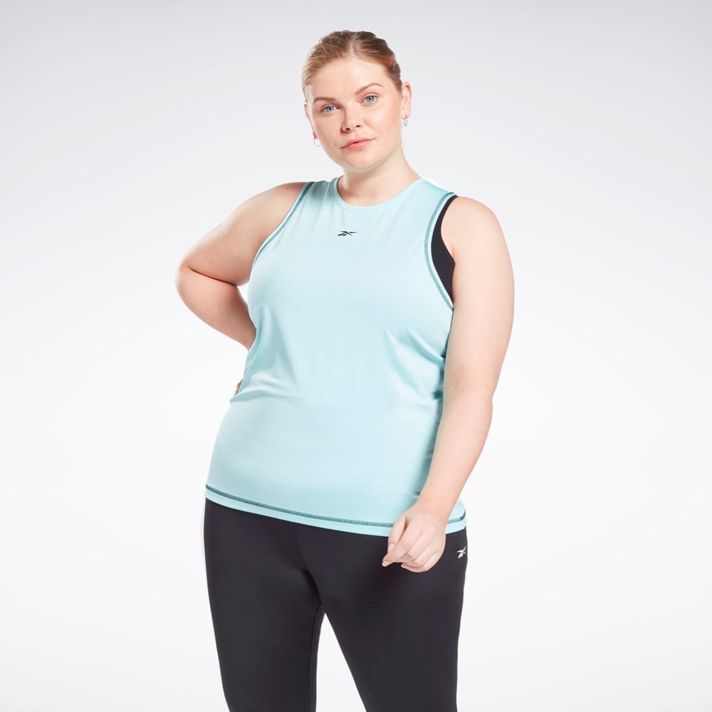 Reebok Workout Ready Mesh Tank Top (Plus Size) Digital Glow | PMN625407