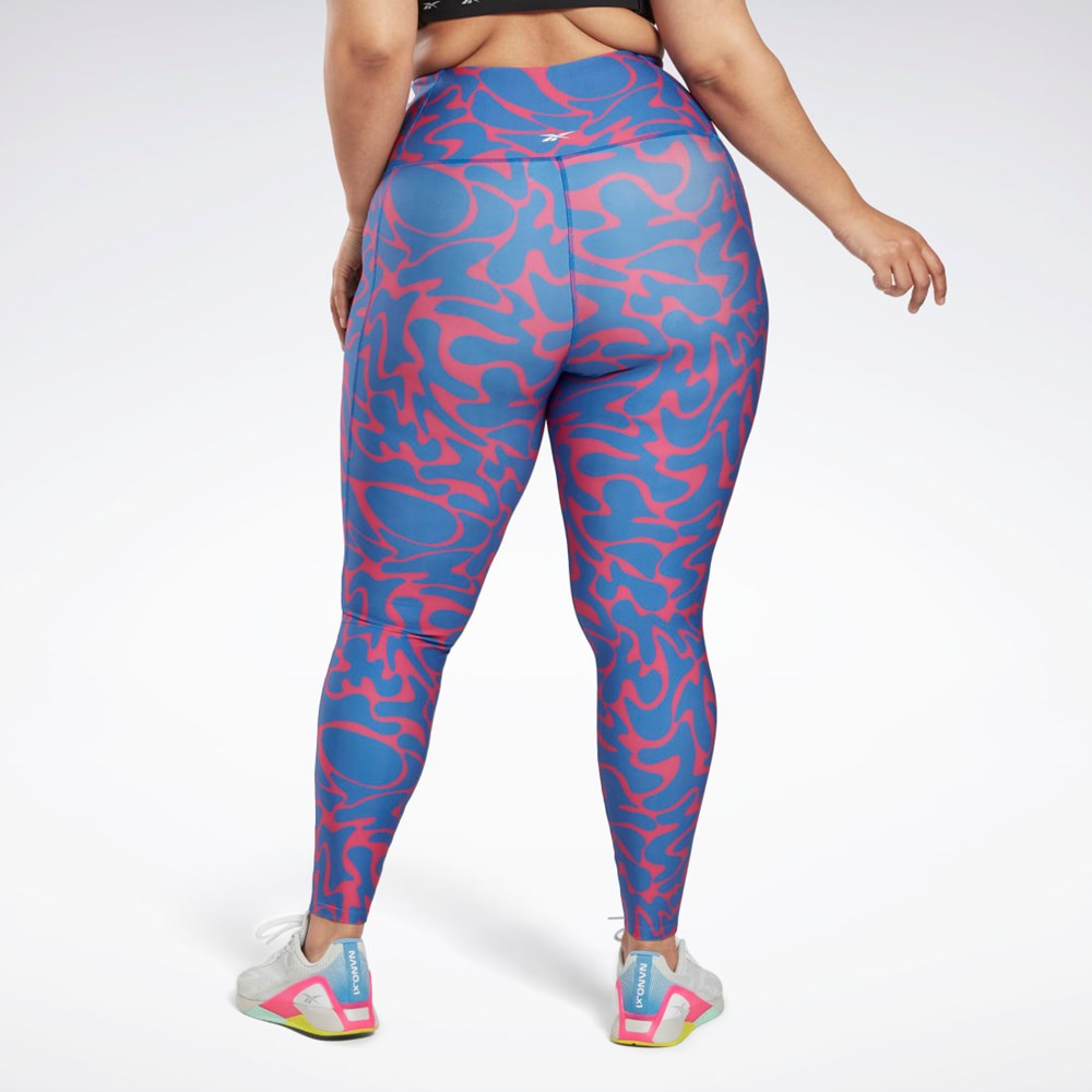 Reebok Workout Ready Printed Leggings (Plus Size) Lyserød | SVU519032