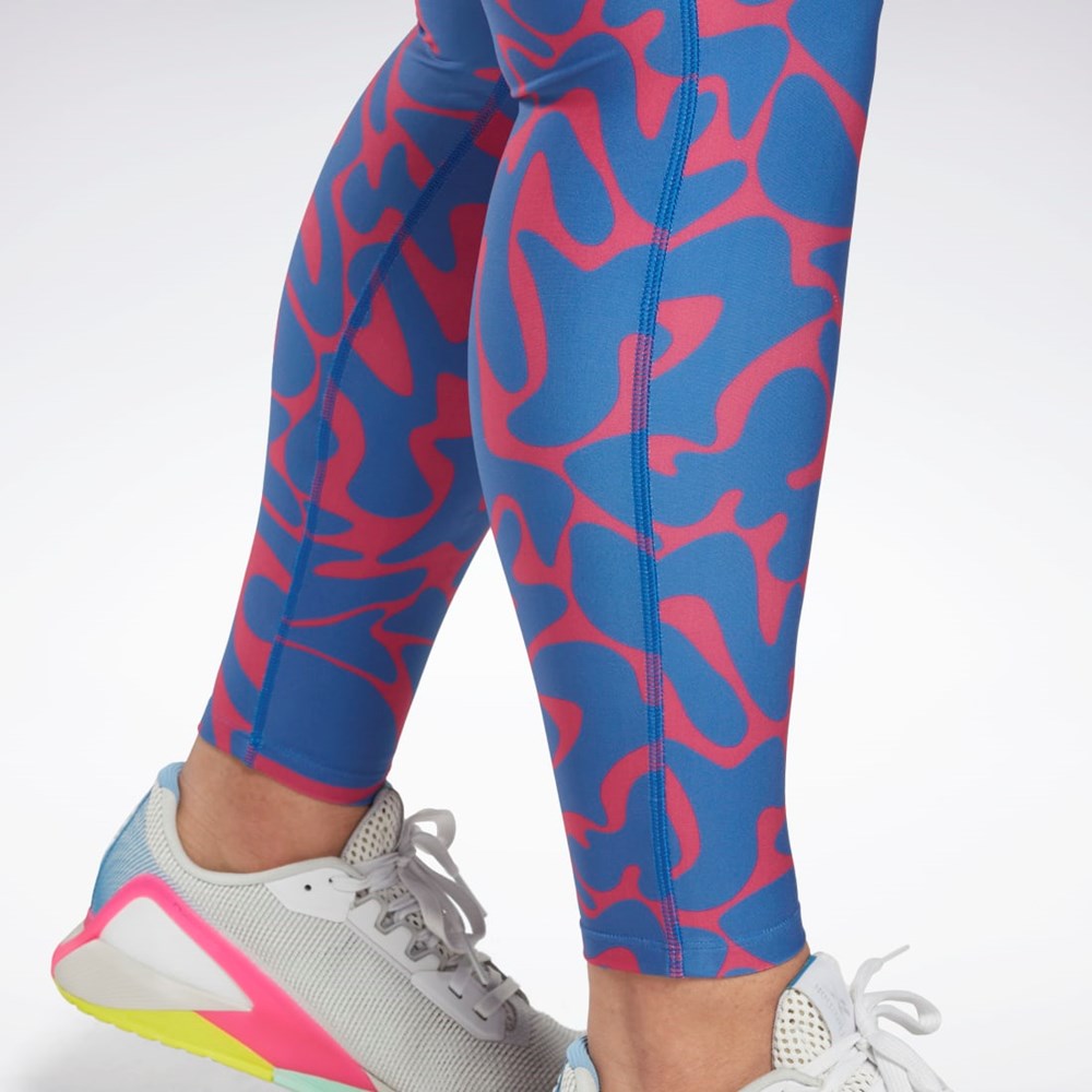 Reebok Workout Ready Printed Leggings (Plus Size) Lyserød | SVU519032