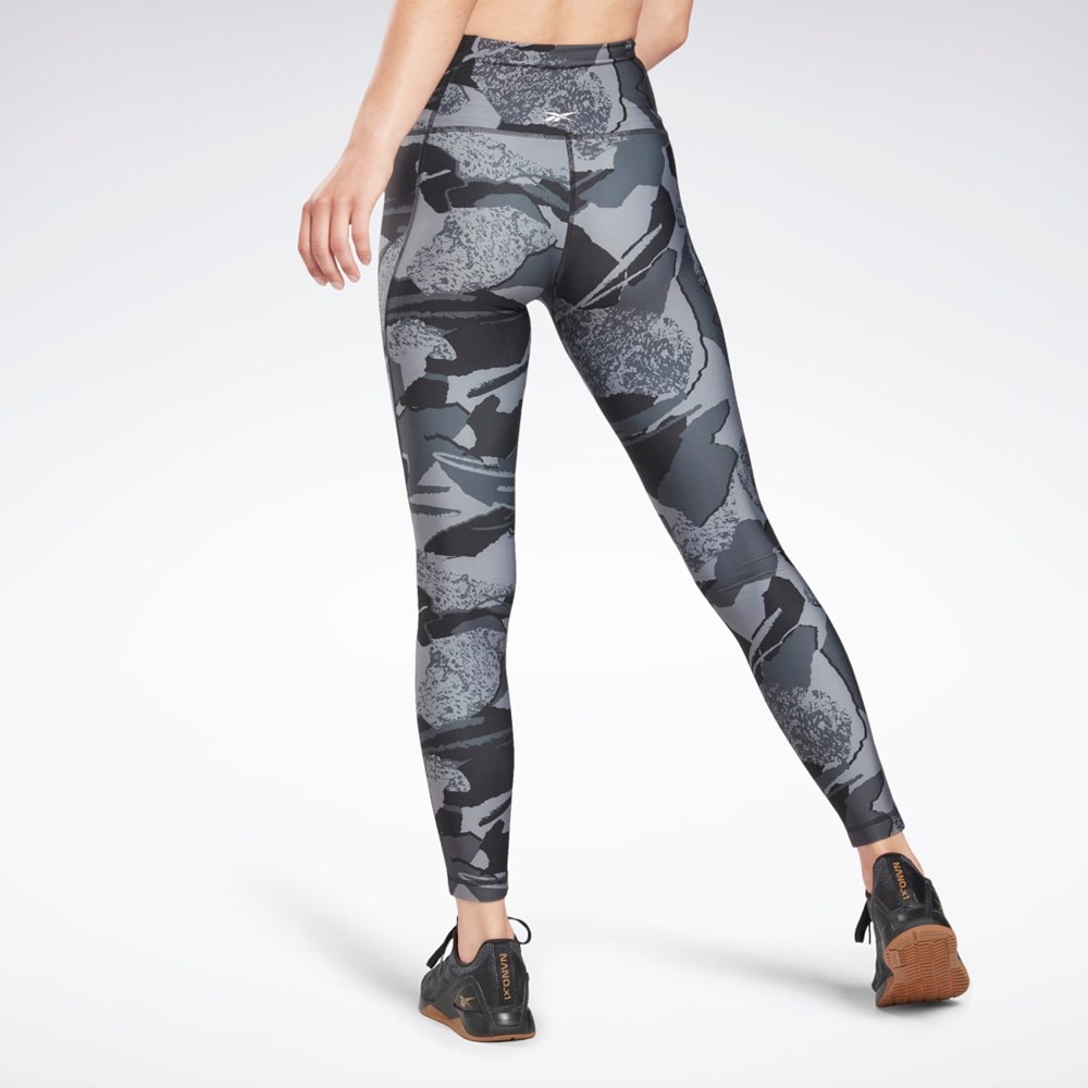 Reebok Workout Ready Printed Leggings Sort | GIJ780941