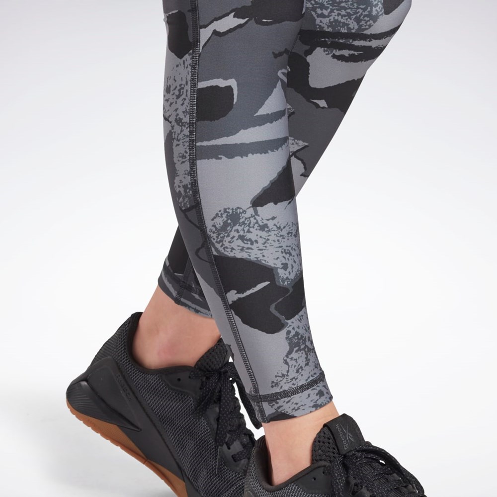 Reebok Workout Ready Printed Leggings Sort | GIJ780941