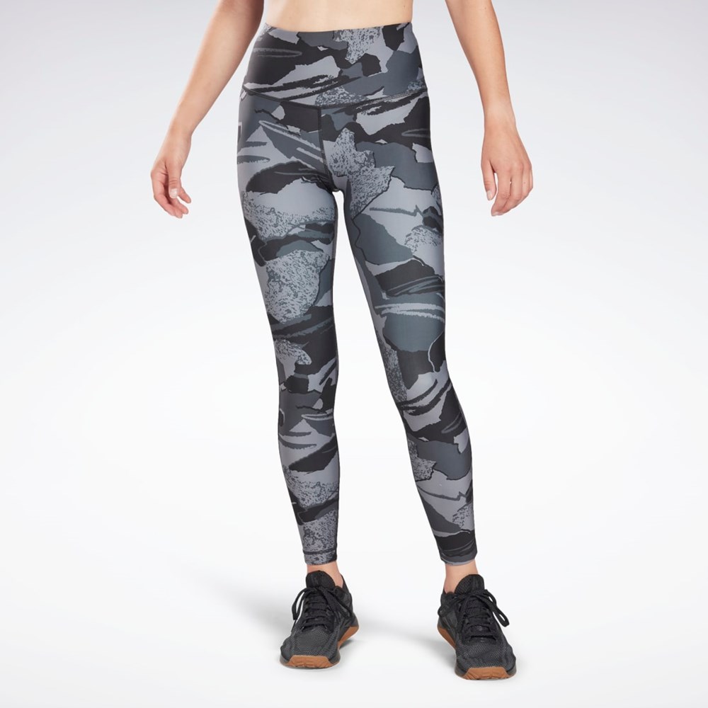 Reebok Workout Ready Printed Leggings Sort | GIJ780941