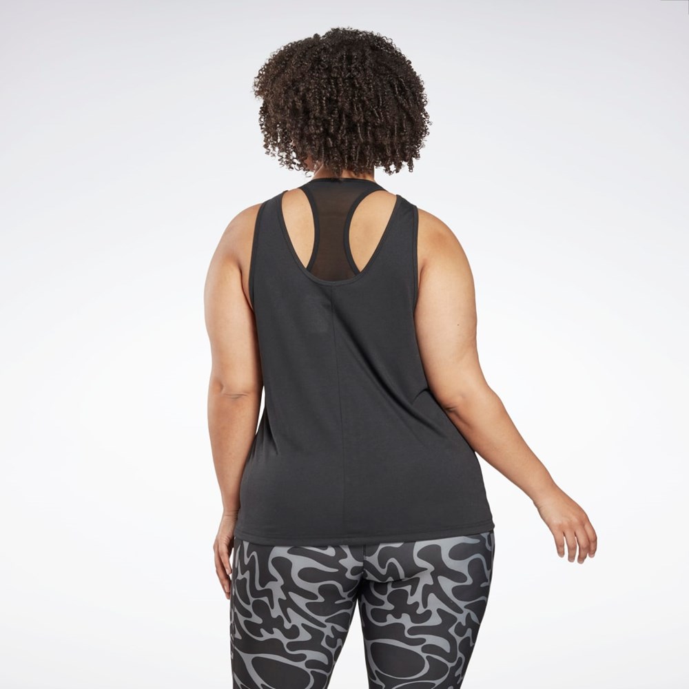 Reebok Workout Ready Supremium Grafisk Tank Top (Plus Size) Sort | WBF678193