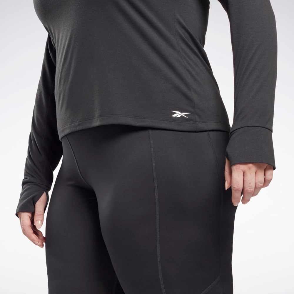 Reebok Workout Ready Supremium Long Sleeve T-Shirt (Plus Size) Sort | IEV746953