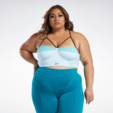 Reebok Cardi B Bralette (Plus Size) Blå Turkis | SJU791386