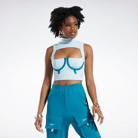 Reebok Cardi B Crop Top Blå | TAD908174