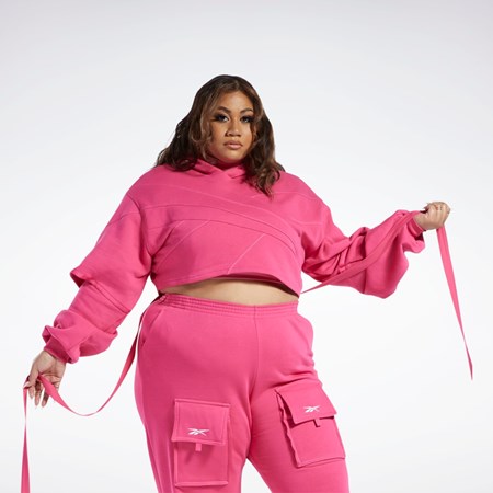 Reebok Cardi B Knit Hoodie (Plus Size) Lyserød Lyserød | JOR238605