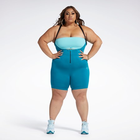 Reebok Cardi B Leotard (Plus Size) Seaport Teal | UJC940135