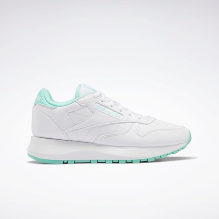 Reebok Classic Leather SP Shoes - Grade School Hvide Mintgrønne Hvide | BTM560812