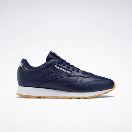 Reebok Classic Leather Shoes Mørkeblå Hvide | UDS628075