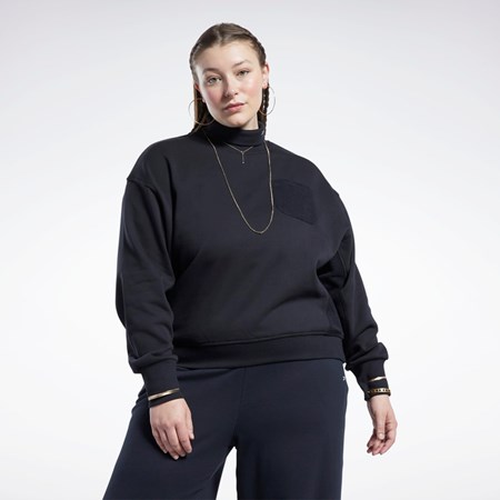 Reebok Classics Bomulds French Terry Sweatshirt (Plus Size) Sort | OEC823401