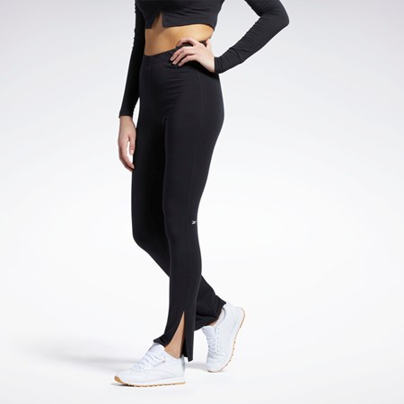 Reebok Classics Bomulds Leggings Sort | TRZ864521