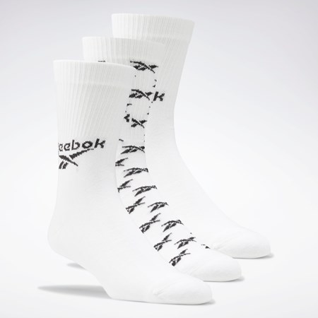 Reebok Classics Fold-Over Crew Socks 3 Pairs Hvide | UNR674928