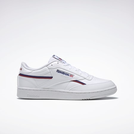 Reebok Club C 85 Veganske Shoes Hvide Bordeaux | JEI743128