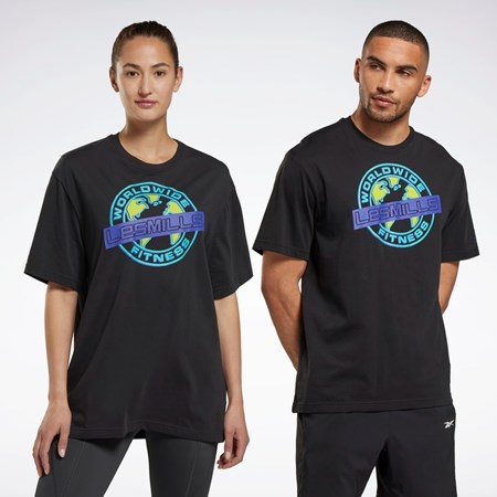 Reebok Les Mills® Oversized Grafisk T-Shirt Sort | PUK263189