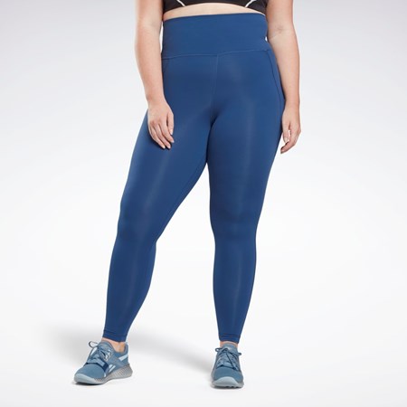 Reebok Lux High-Waisted Tights (Plus Size) Blå | TCG780135