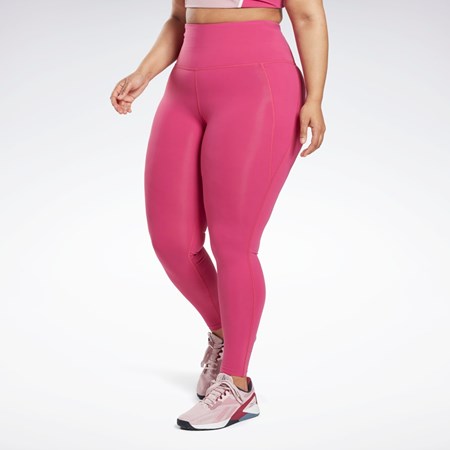 Reebok Lux High-Waisted Tights (Plus Size) Lyserød | UPB837249