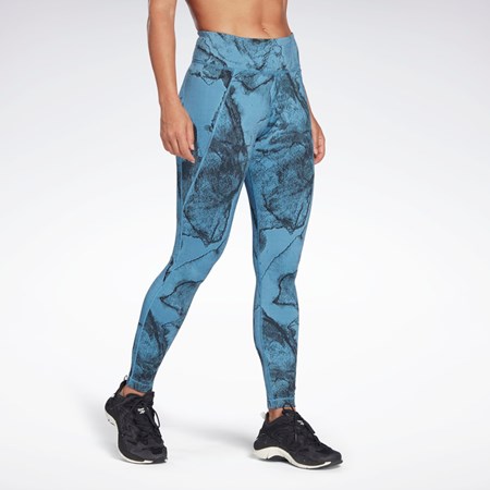 Reebok Lux Jacquard Leggings Blå | OCT341872