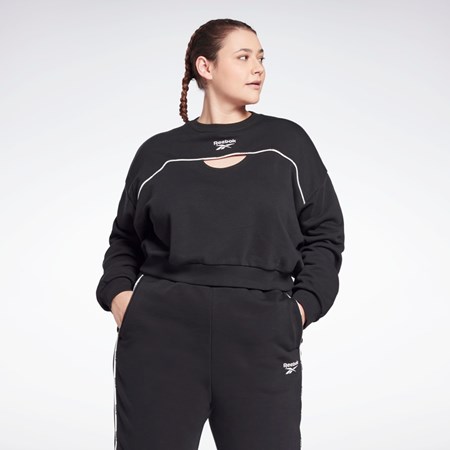 Reebok Piping Crewneck Sweatshirt (Plus Size) Sort | TFS857149