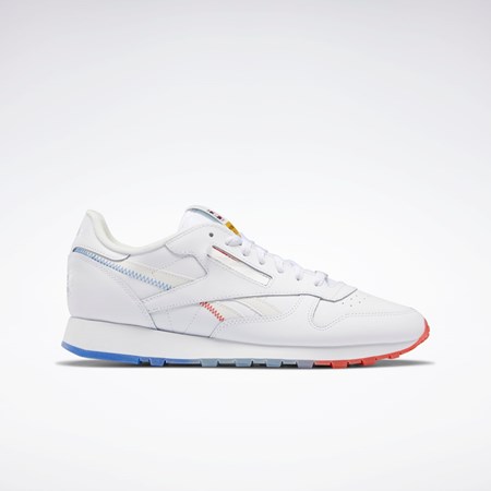 Reebok Popsicle Classic Leather Shoes Hvide Blå Rød | ZNO629305