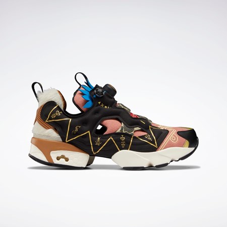 Reebok Power Rangers Instapump Fury 94 Shoes Sort Guld | GHU058173