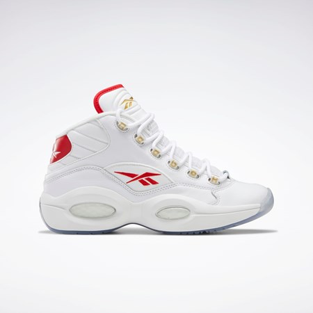 Reebok Question Mid Basketball Shoes Hvide Hvide Rød | SID307259