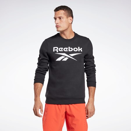 Reebok Reebok Identity Fleece Crew Sweatshirt Sort Hvide | WNC521704