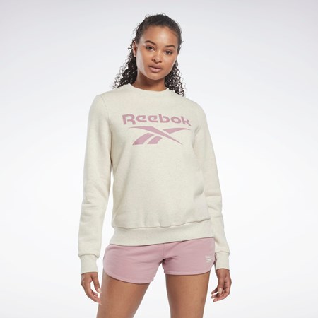 Reebok Reebok Identity Logo Fleece Crew Sweatshirt Hvide | BRY016984