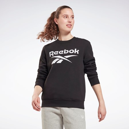 Reebok Reebok Identity Logo Fleece Crew Sweatshirt Sort | WFR751840