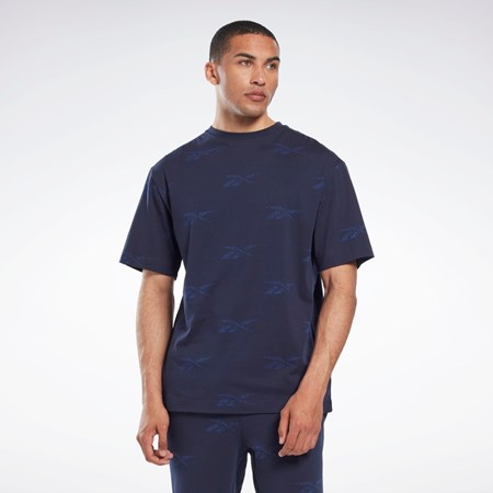 Reebok Reebok Identity Vector T-Shirt Mørkeblå | VOU983547