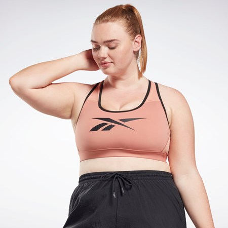 Reebok Reebok Lux Vector Racer Sports Bra (Plus Size) Koral | CYW830596