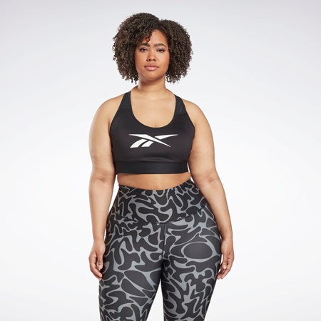 Reebok Reebok Lux Vector Racer Sports Bra (Plus Size) Sort | HIV497518