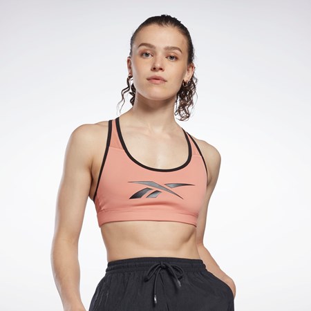 Reebok Reebok Lux Vector Racer Sports Bra Koral | WOF895467