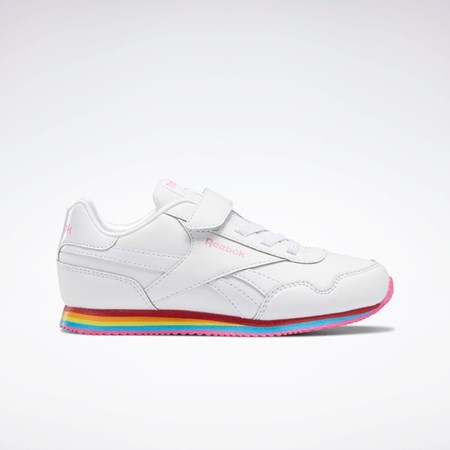 Reebok Reebok Royal CL Jog 3 1V Shoes - Preschool Hvide Hvide Lyserød | CNQ736158