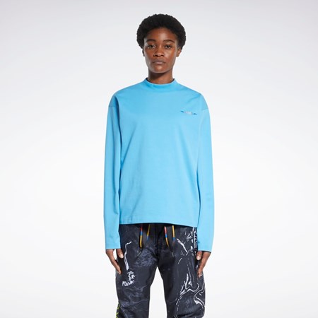 Reebok Reebok by Pyer Moss Long Sleeve Tee Blå | KEV708621