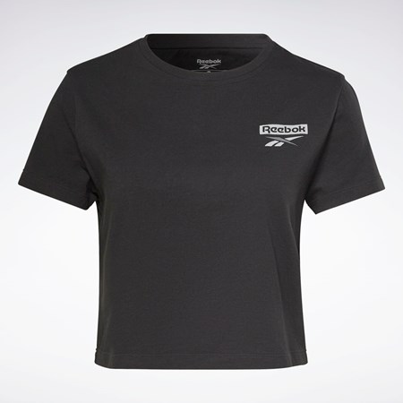 Reebok Trænings Essentials Grafisk T-Shirt Sort | ZOF395401