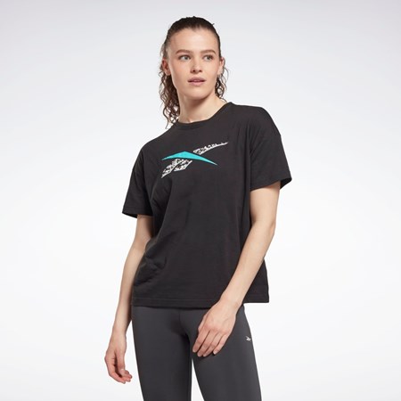 Reebok Trænings Essentials Modern Safari Grafisk Tee Sort | LXV684930