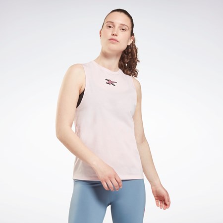 Reebok Trænings Essentials Muscle Grafisk Tank Top Frost Berry | XGD610875