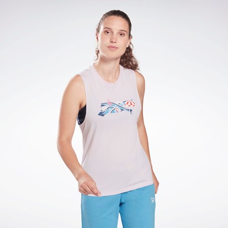 Reebok Trænings Essentials Muscle Tank Top Quartz Glow | FOK410983