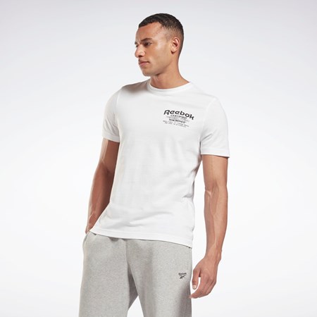 Reebok Weightlifting Novelty Grafisk T-Shirt Hvide | UOH806514