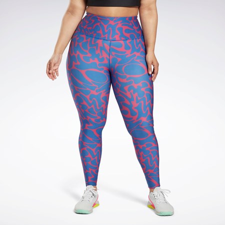 Reebok Workout Ready Printed Leggings (Plus Size) Lyserød | SVU519032