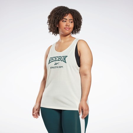 Reebok Workout Ready Supremium Grafisk Tank Top (Plus Size) Hvide | FAL710534