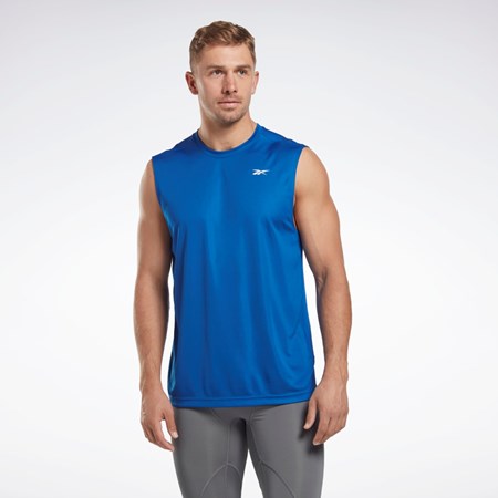 Reebok Workout Ready Uden Ærmer Tech T-Shirt Blå | EUF460957