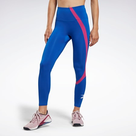 Reebok Workout Ready Vector Leggings Blå | URG592107