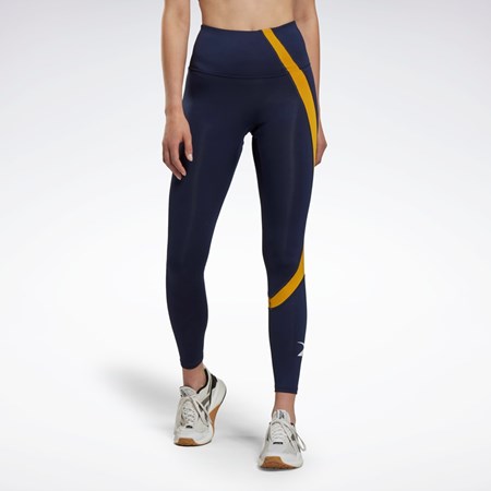 Reebok Workout Ready Vector Leggings Mørkeblå | EBC864712