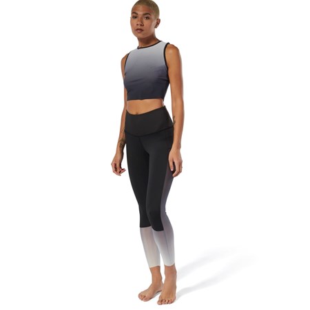 Reebok Yoga Ombre Leggings Sort Grå | KMB854736